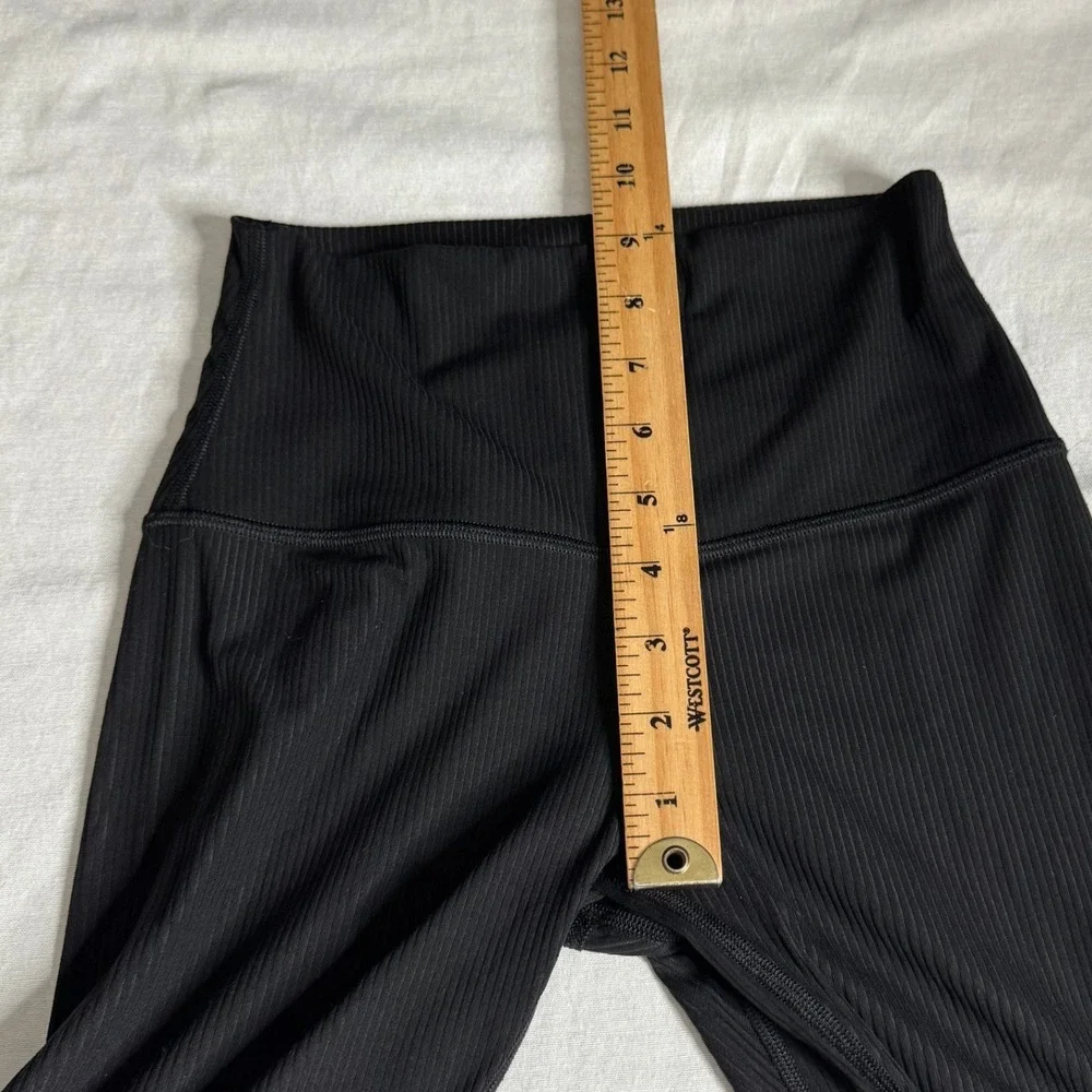 Lululemon Align High Rise Ribbed Pants 23 In Black Leggings Womens Size 4